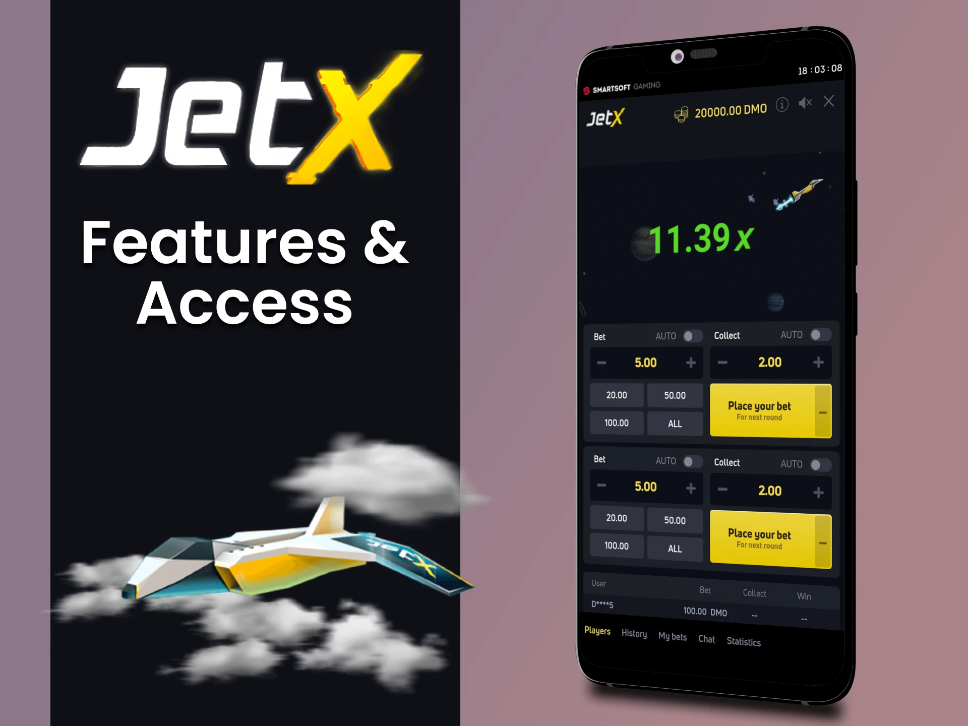 The JetX application is waiting for improvements.