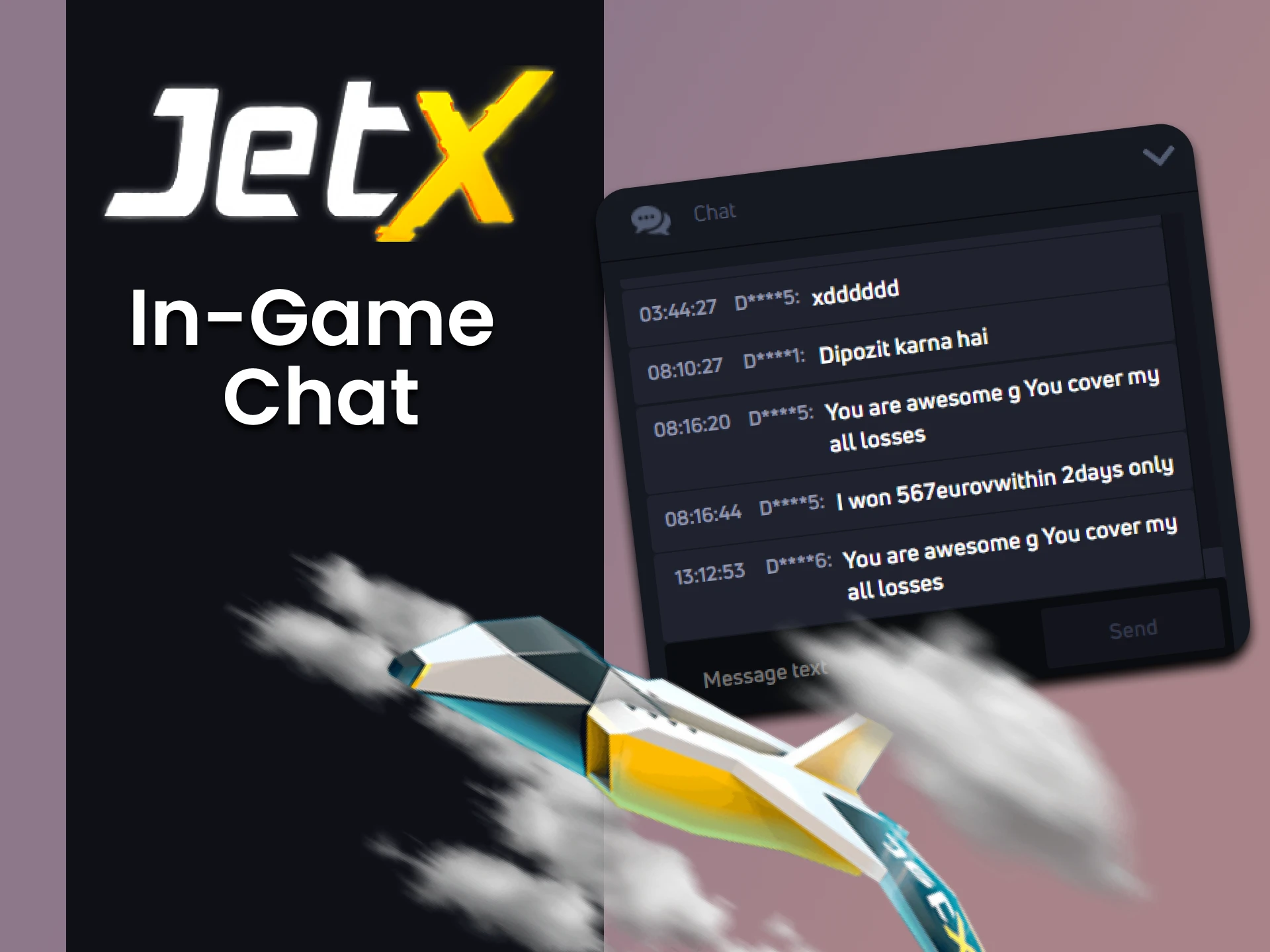 Chat with other JetX players.