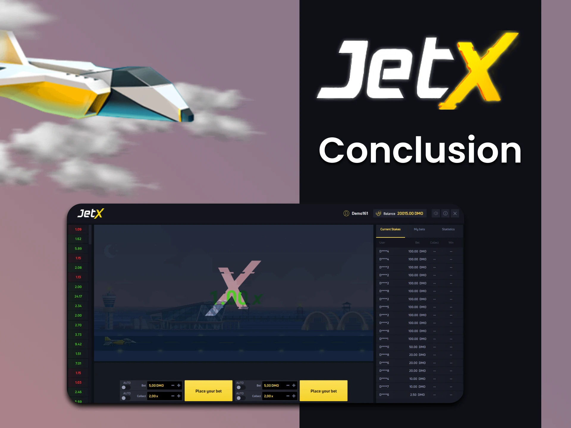 JetX is a convenient and interesting game.