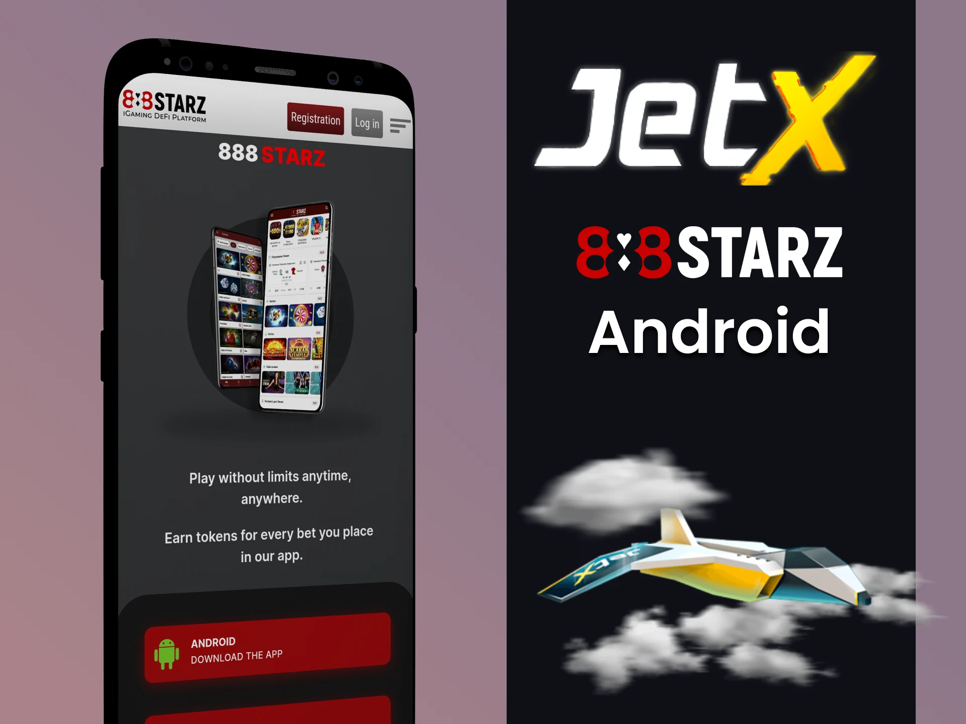 Install the 888starz app on Android to play JetX.