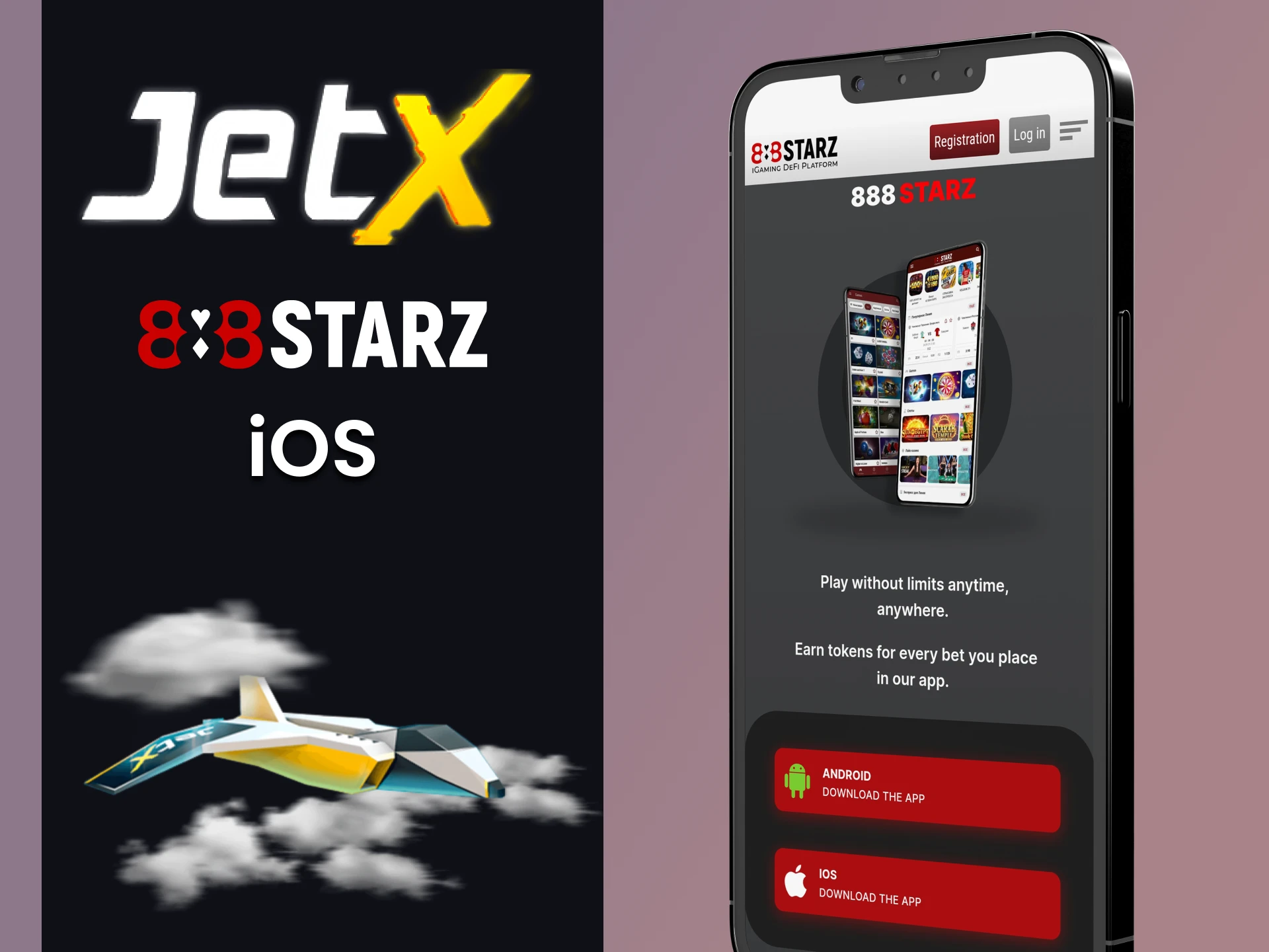 Install the 888starz app on iOS to play JetX.