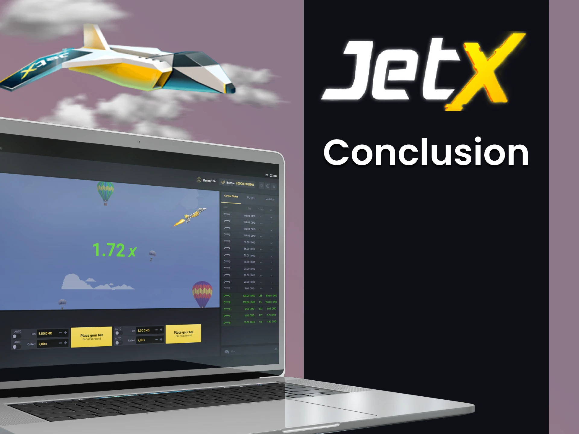 The demo version of JetX is ideal for training.