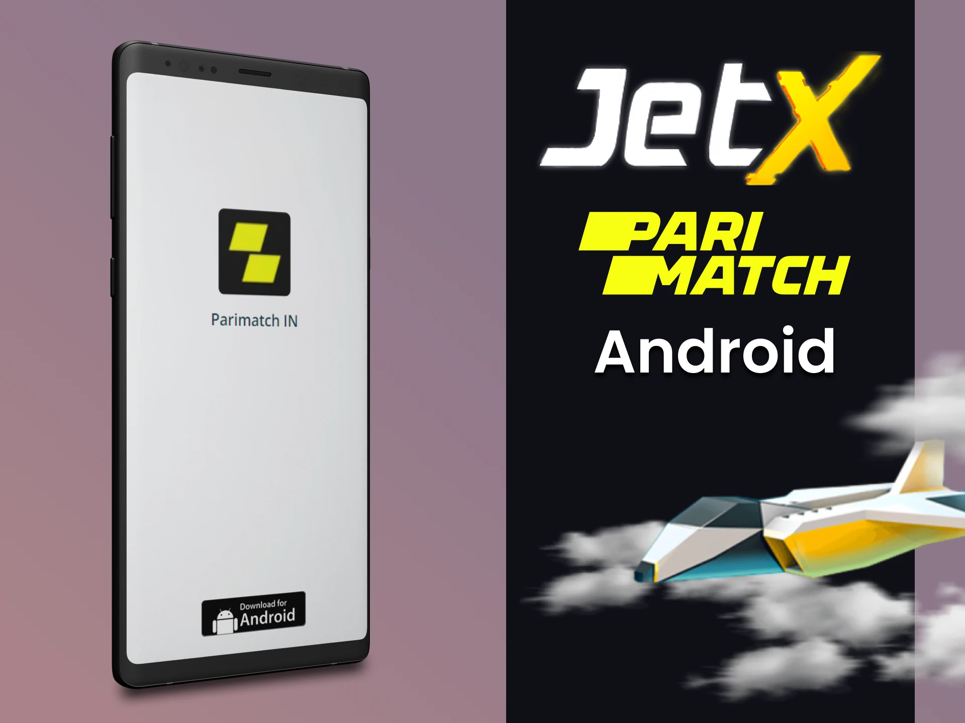 Install the Parimatch app on Android to play JetX.