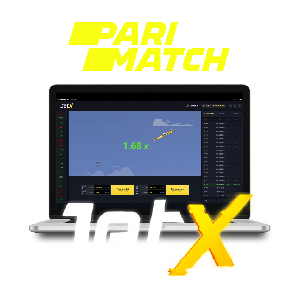 To play JetX, choose the Parimatch.