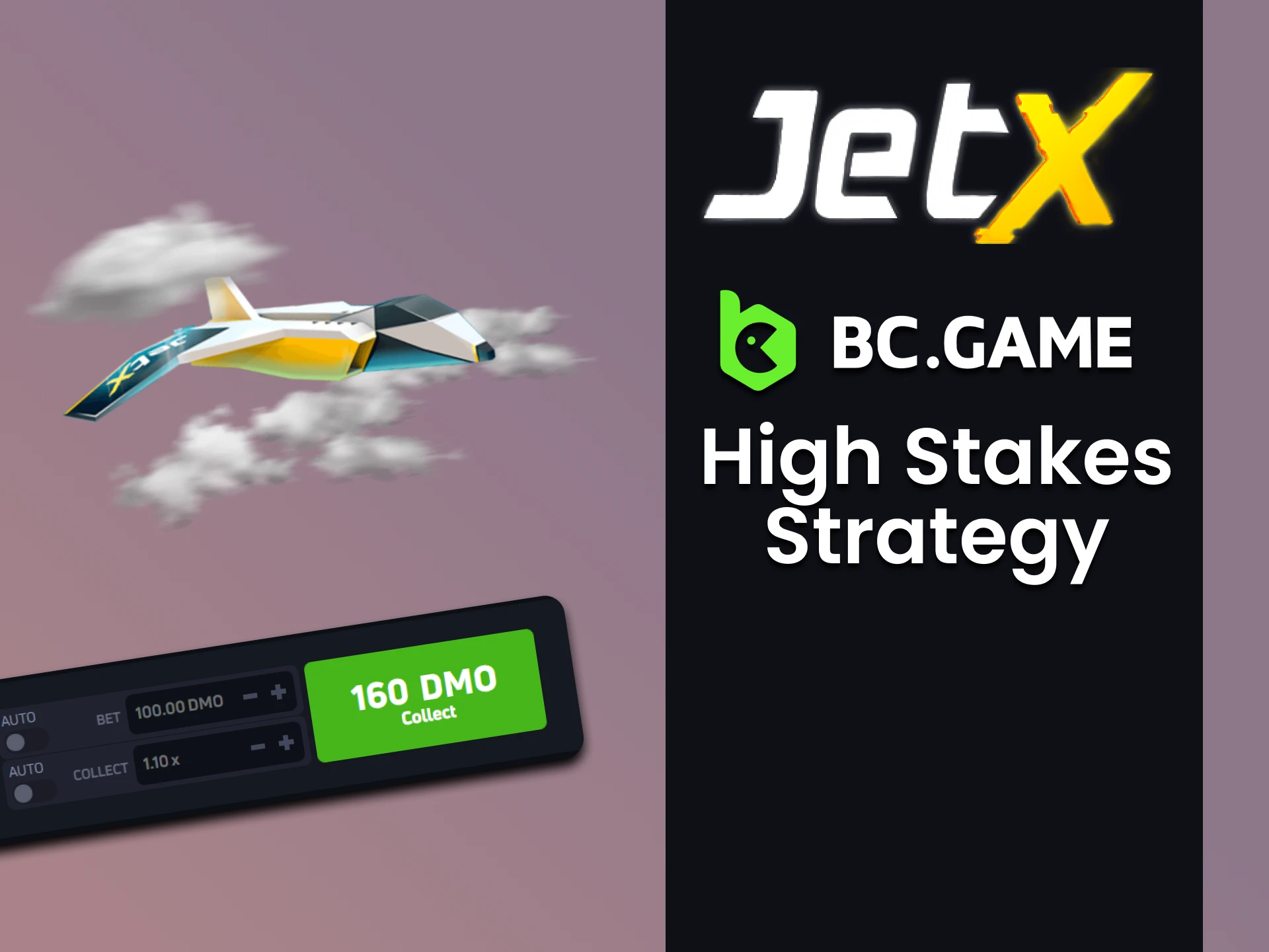 You can choose a high-stakes strategy in BC Game's JetX game.