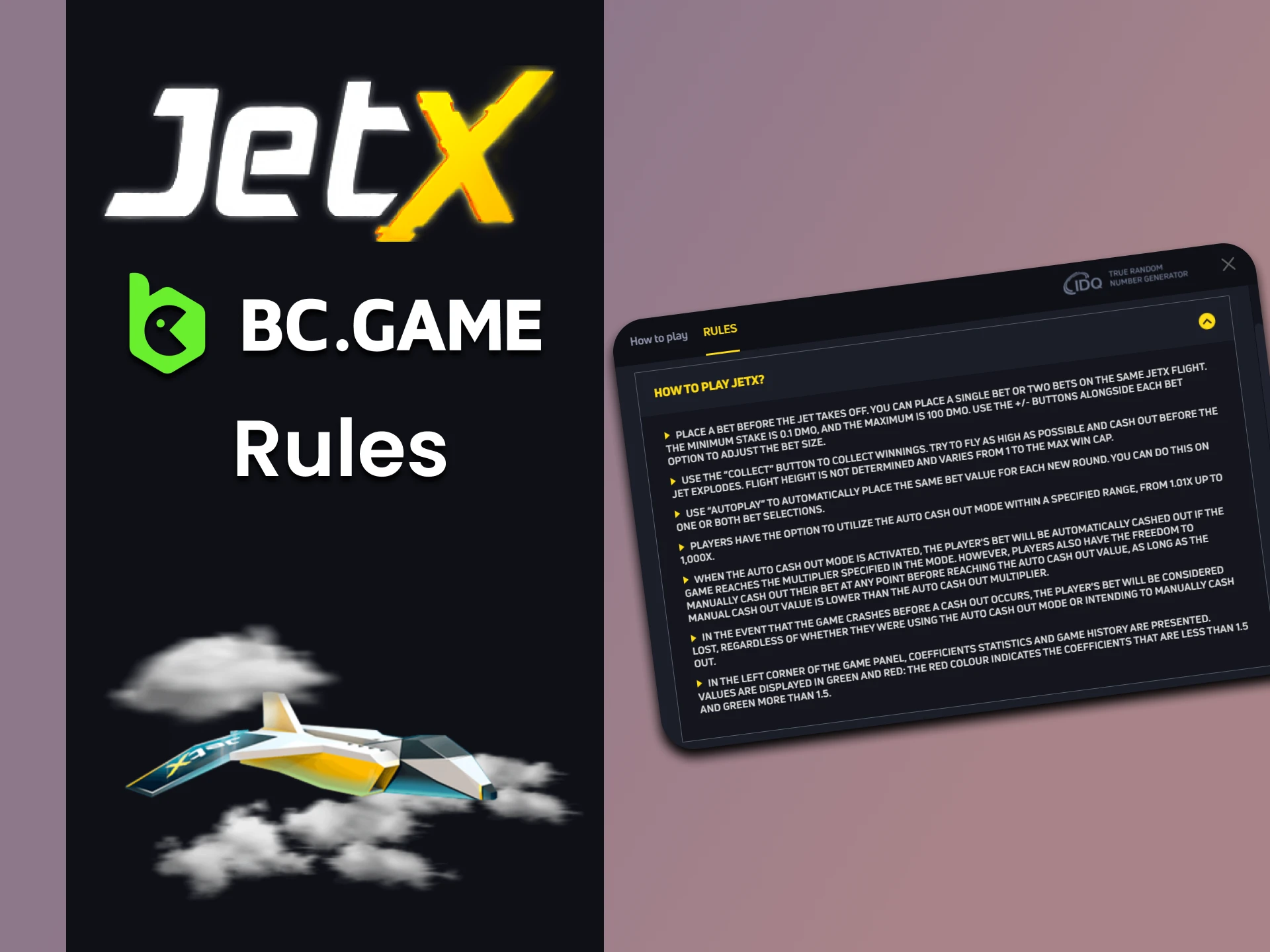 Be sure to read the JetX rules on BC Game.