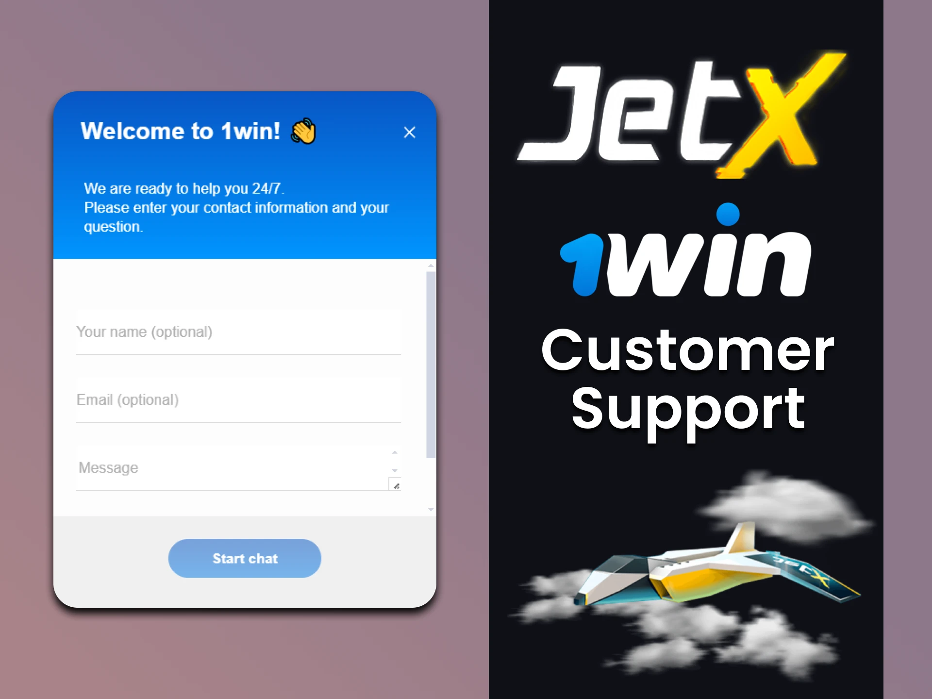 There is support for the JetX game on 1win.