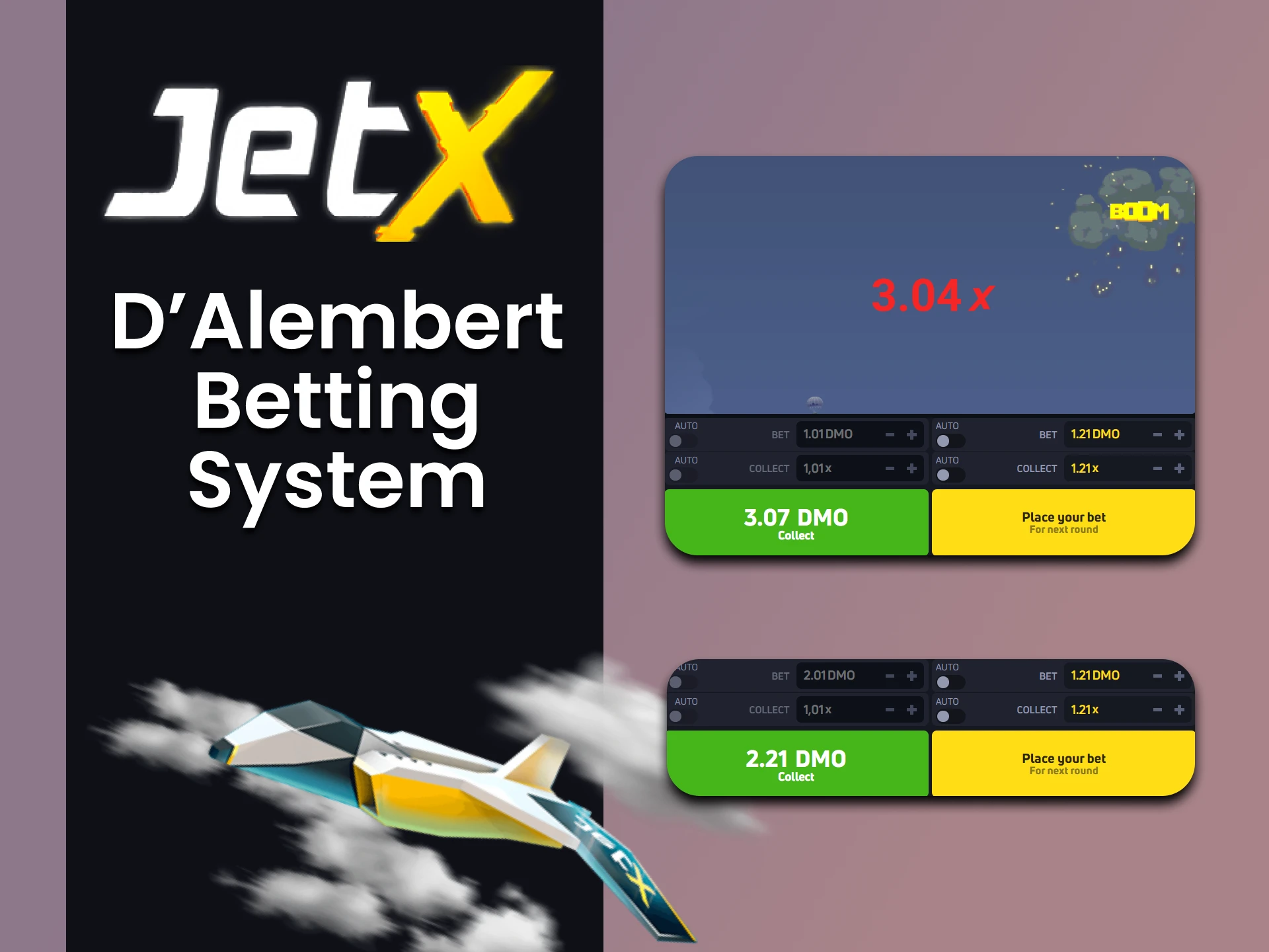 We will tell you about such a betting system for JetX as D.Alembert.