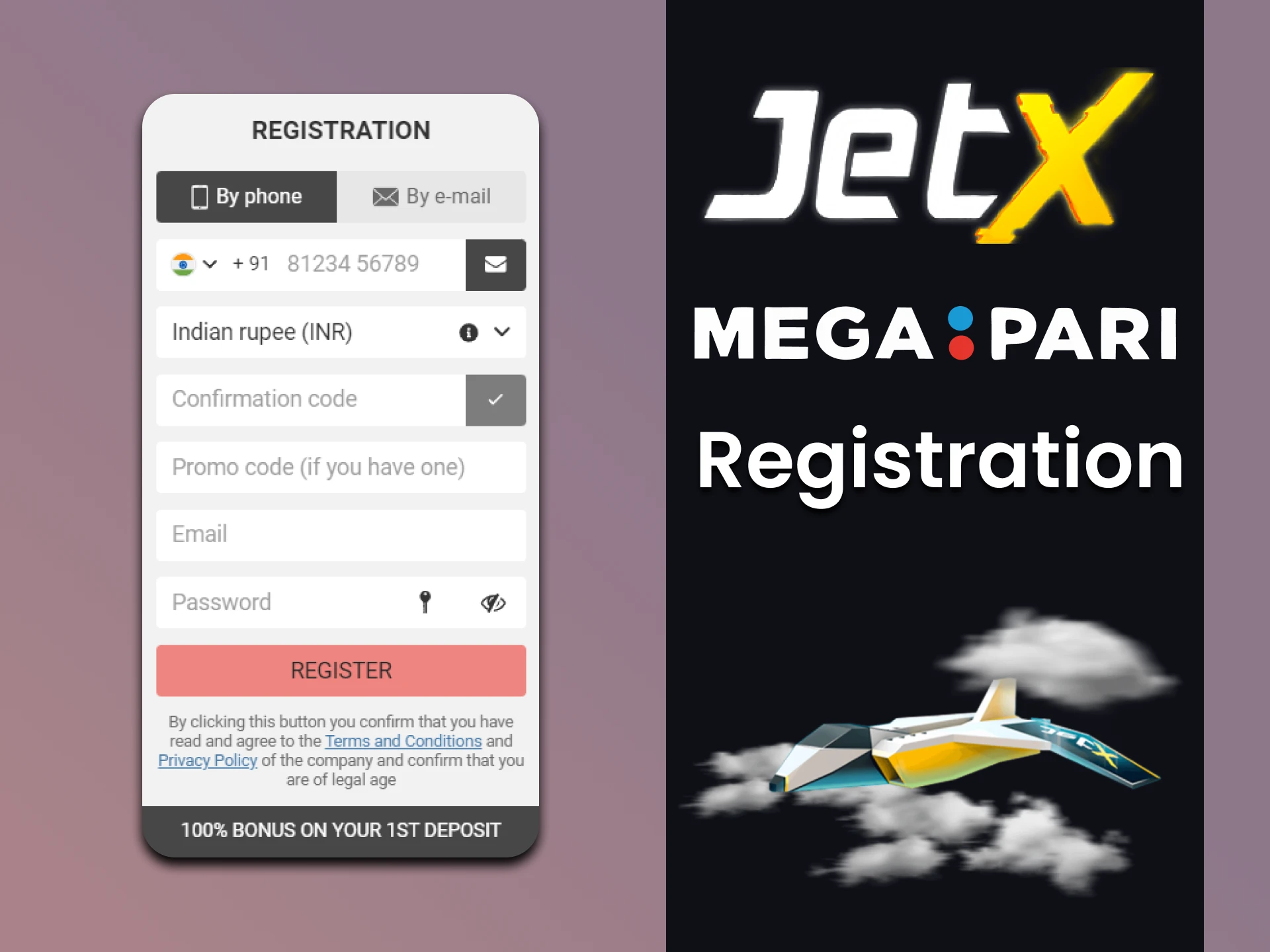 Register on Megapari to play JetX.