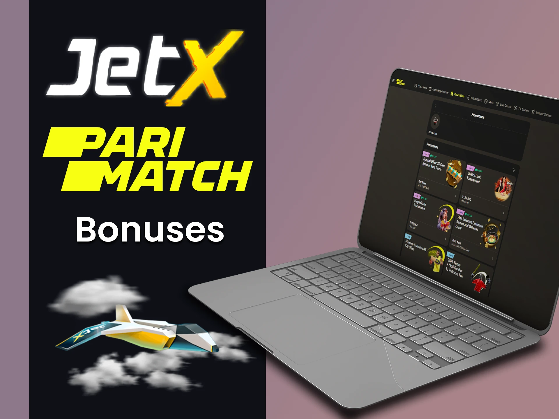 Parimatch gives bonuses for playing JetX.